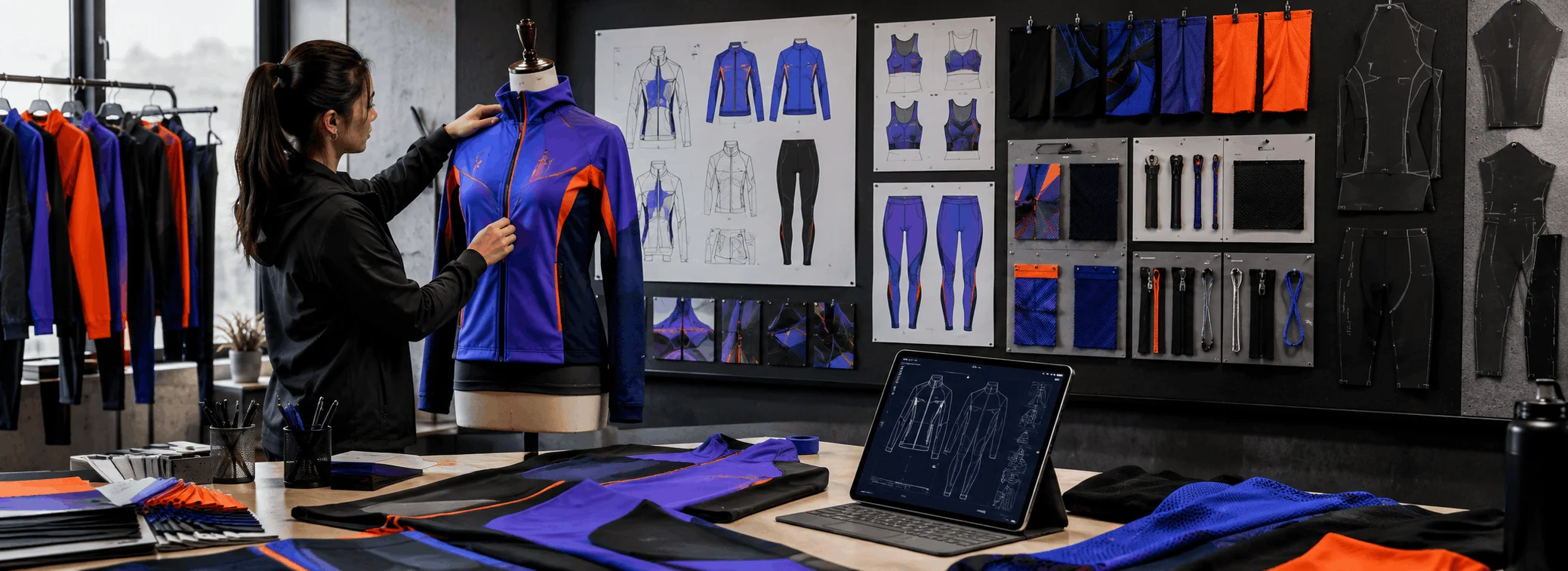 Sportswear technical design and tech pack development.